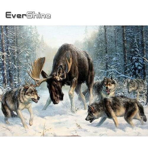 EverShine 5D Diamond Painting New Arrivals Animals Diamond Embroidery Cross Stitch Kits Diamond Mosaic Wolf Picture Rhinestones