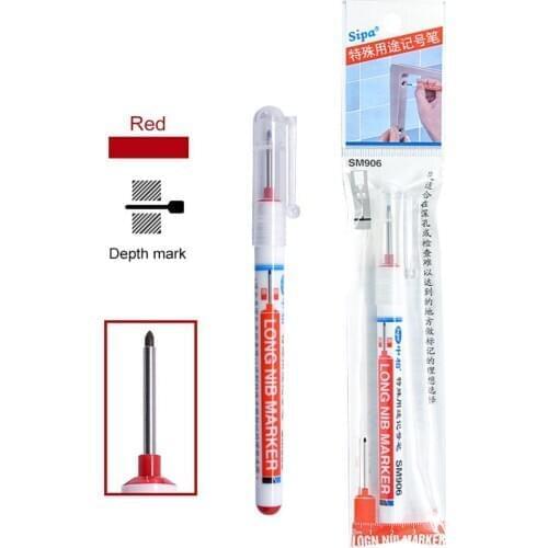 20mm Water Resistance Bathroom Deep Hole Long Nib Marker Pens Multi-function Woodworking Renovation Depth Marker Pen