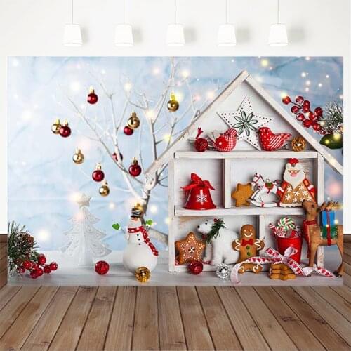 Christmas Photography Background Christmas Decorations Ball Model Backdrop Fawn Children Party Prop Banner For Photo Studio