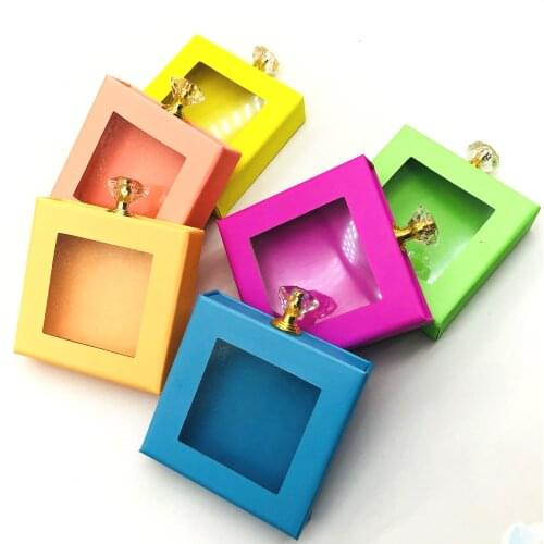 NEW wholesale Square lash box alse Eyelash packaging box fake 3d mink lashes boxes faux cils strip diamond magnetic case empty