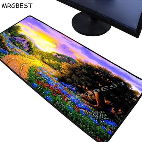 MRGBEST Flower Scenery 90x40MM Speed Large Lock Edge Mouse Pad Non-slip Washable Game Personality LOL CSGO Gamer Mousepad Xxl