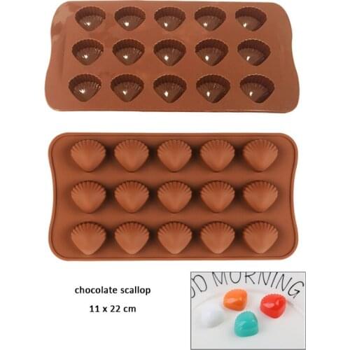 New Silicone Chocolate Mold Chocolate Scallop Baking Tools 3D Chocolate Molds Christmas Chocolate Candy Mold