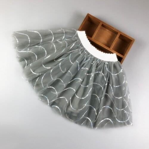 2020 new Four seasons gray Girl Dance Skirt Girls Skirts Fantasia Tutus Children Baby Toddler skirt Gauze Sequin skirt