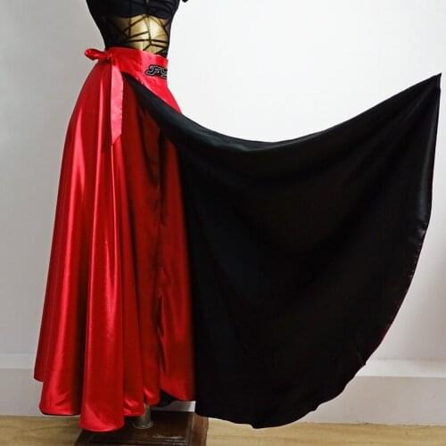 New Ballroom Skirts Women Red Apron Spanish Bullfighting Dance Performance Skirt Ladies Waltz Dancing Performance Wear DN6327