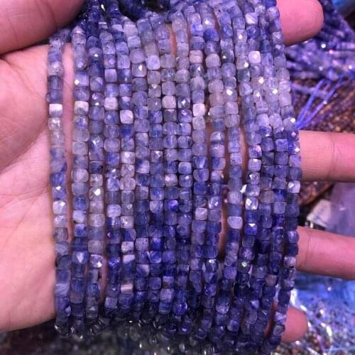 Charming Multi Kyanite Beads 4mm Micro Faceted Cube Gem Spacer Beads,Small Square Beads for jewelry,1string 15.5"