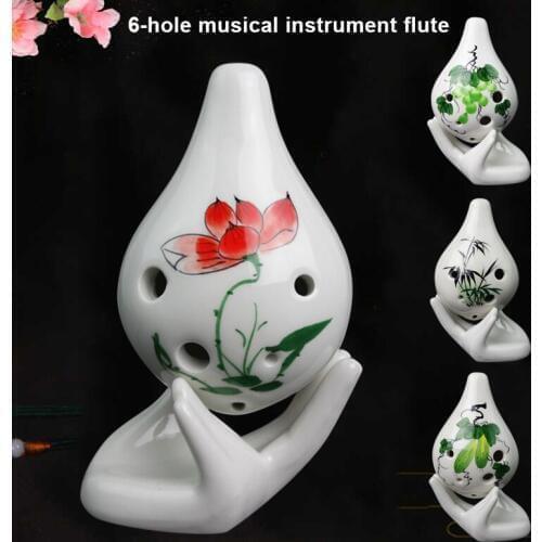 Ocarina 6 Holes Short Mouth Ceramic C Key Musical Instrument Professional For Beginner SEC88
