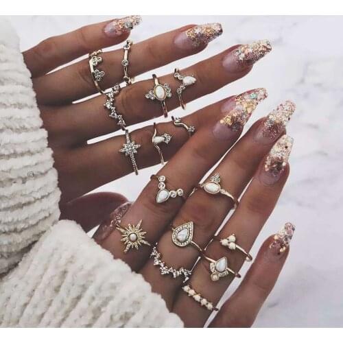 OPPOHERE Rings With Crystals
