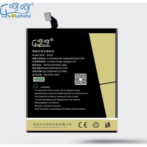 Original LEHEHE Battery for Xiaomi Mi4s Mi 4S M4S BM38 3260mAh High Quality Batteries Replacement with Tools Gifts