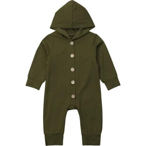Autumn Winter Newborn Infant Clothes Baby Boys Girls Romper Cotton Long Sleeve Hooded Jumpsuit Outfits 0-24 Months