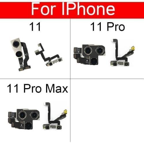 Front & Back Rear Camera For iphone 11 / 11 Pro / 11 Pro Max Small Facing Camera Main Big Camera Flex Cable Replacement Parts