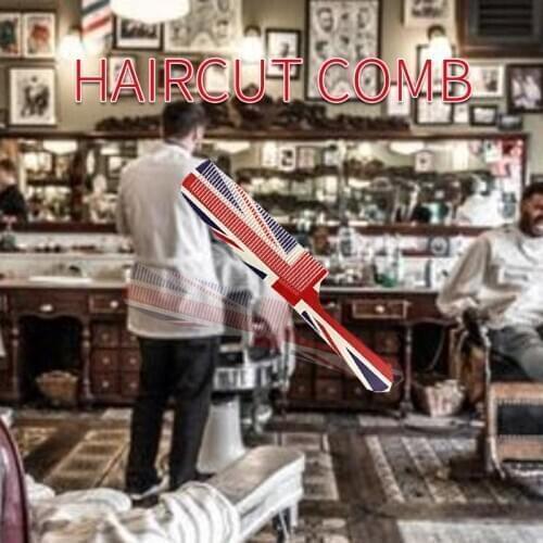 Professional heat-resistant haircut comb, limited edition British flag style hair comb, barber shop salon hairdressing tool