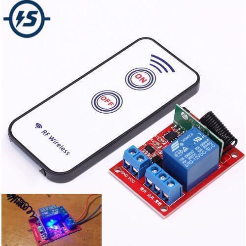 Z5R Wireless Receiver Relay Module + 2 Key RF 433MHz 12V 40mA 1 Channel Self-Lock Wireless Remote Control Switch 15-30m