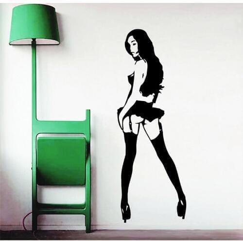 Sexy Girl Club Sticker naked Decal Muurstickers Posters Vinyl Wall Decals Pegatina Quadro Parede Decor Mural Sexy Girl Sticker