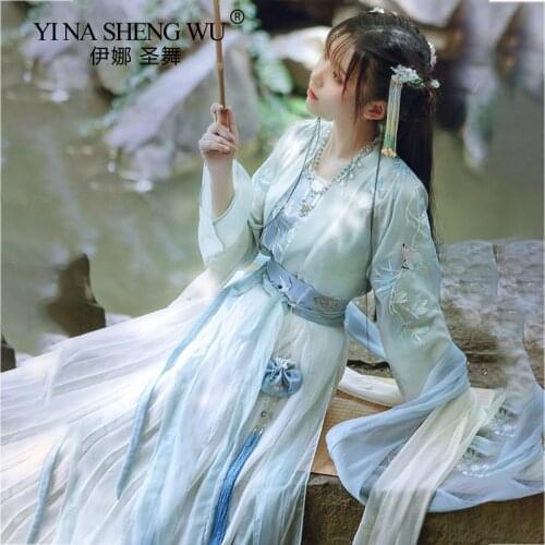 Chinese Dress Ancient Traditional Woman Elegant Hanfu Fairy Embroidery Stage Flok Dance New Retro Dynasty Hanfu Cosplay Costumes