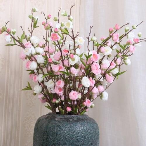 Silk Gypsophila Artificial Flowers for Decoration Home Plastic Stem Bride Wedding Bouquet Mariage Cherry Blossom Fake Flower DIY