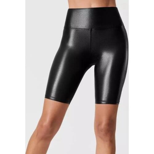 NORMOV Women High Waist PU Shorts Sexy Summer PU Leather Shorts Push Up Woman Elastic Slim Black Short Pants Female New