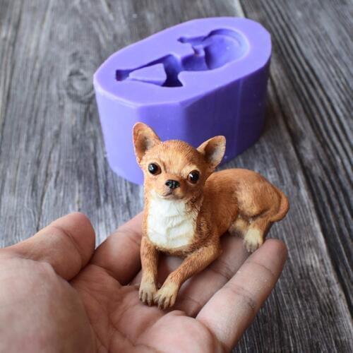 3D Dog Silicone Soap Molds Cake Chocolate Mold Puppy Dog Soap Mold Candle Mould Animal Silicone Mold for Soap Baking Mould