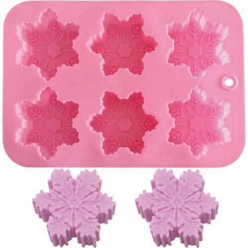 Flower Shape Silicone Mold 3D Christmas Snowflake Moon Cake Fondant Cupcake Mold DIY Baking Pastry Tools