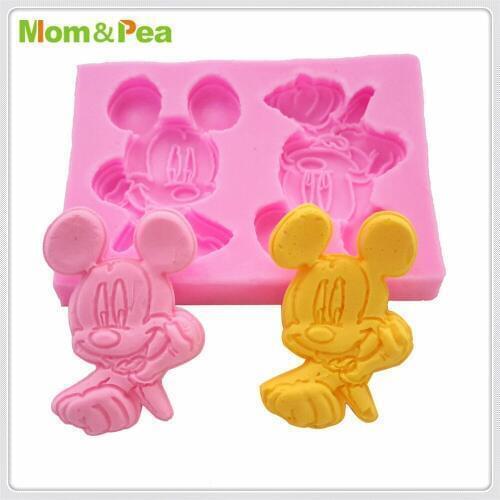 Mom&Pea MPA1850 Mouse Shaped Silicone Mold Cake Decoration Fondant Cake 3D Mold Food Grade