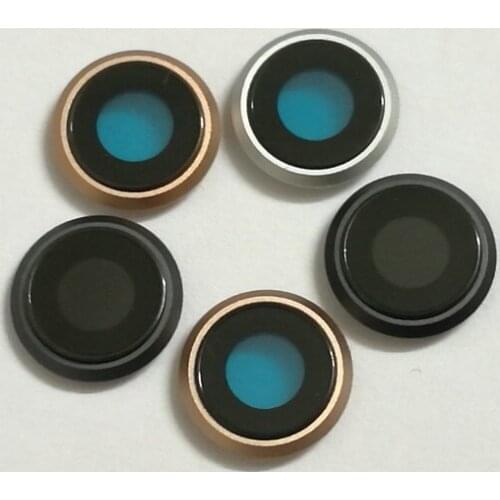5pcs Back Camera Glass Lens for iPhone 8 Plus X XS Max XR Rear Cam Cover Ringer Frame Seal Bracket Replacement Parts
