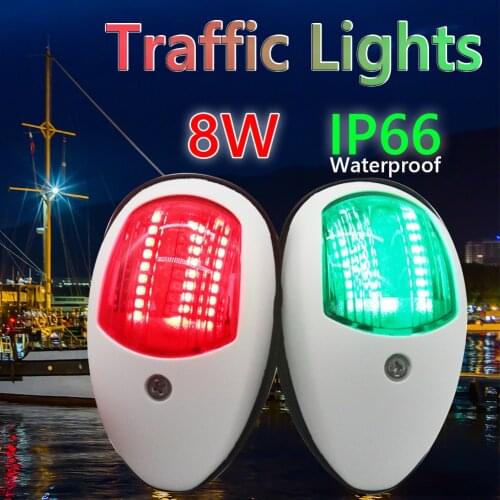 LED Boat Navigation Lights IP66 Waterproof Marine Port Starboard Bow Side Lights with White Housing for Pontoon Skiff Power Boat