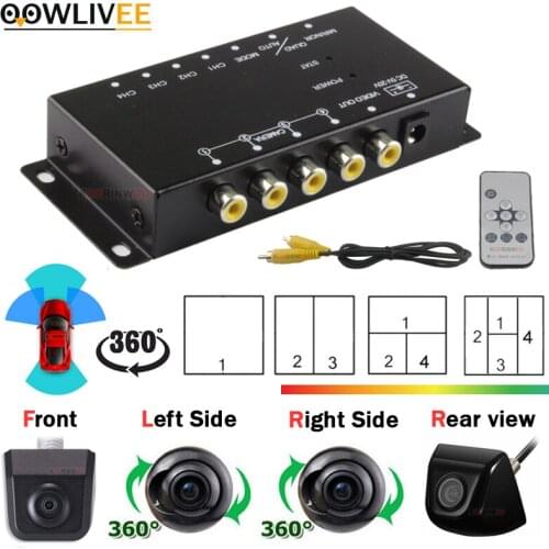 OOWLIVEE Smart System All for 1 360 Around Auto Combiner 4 Video Input Front Camera Side Rear view Support Radio Car Accossories