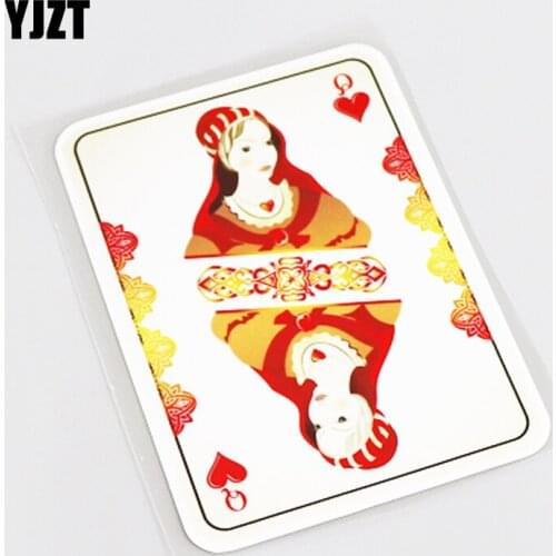 YJZT 8.3CM*11.8CM Fun Unique Poker Car Sticker Decal PVC Waterproof 13-0630