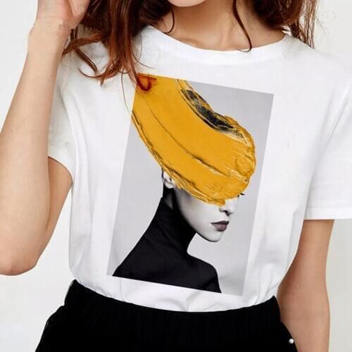 Womens T-shirt Sexy Beauty Print T Shirt Top New Harajuku Aesthetic Tshirt Summer Fashion Lady Short Sleeve Casual Tee Clothing