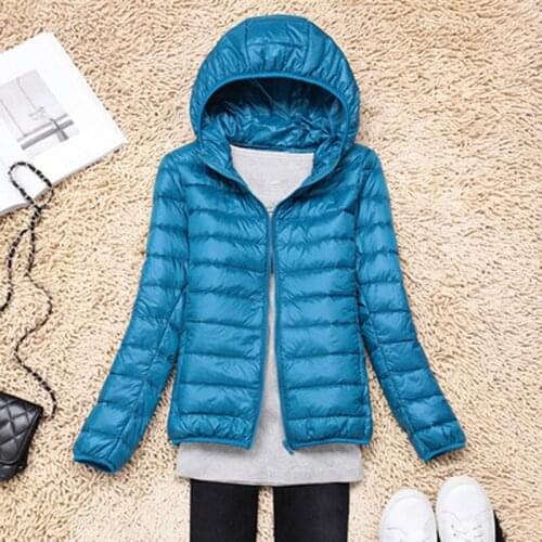 2021 Winter Down Jacket Women Autumn Long sleeve Outwear Winter Warm Coat Ultralight White Duck Down Coat Female Hooded Parka