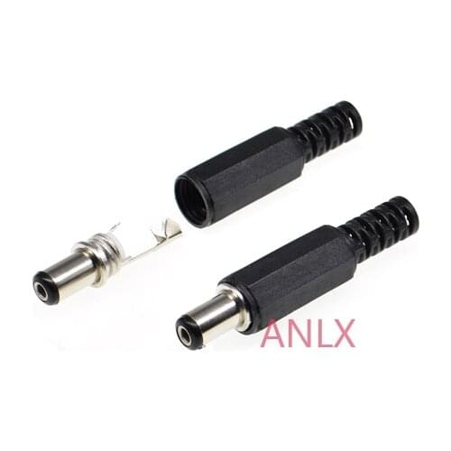 10PCS DC005 5.5*2.1MM Power Plug Jack CONNECTOR MALE Welding line