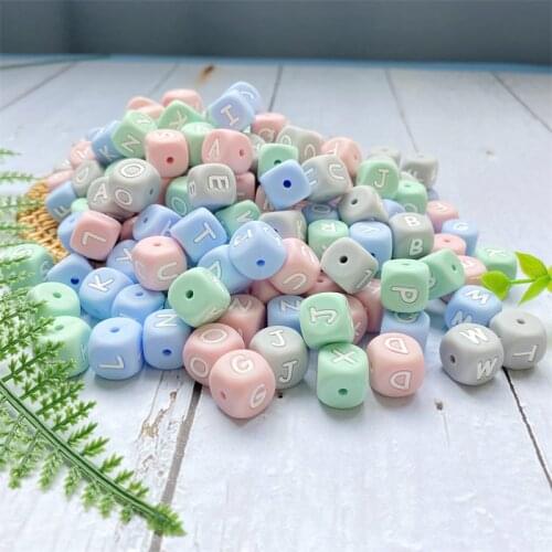 1000pcs Silicone letters Beads 12MM Baby Teether Beads Chewing Alphabet Bead For Personalized Name DIY Teething Necklace