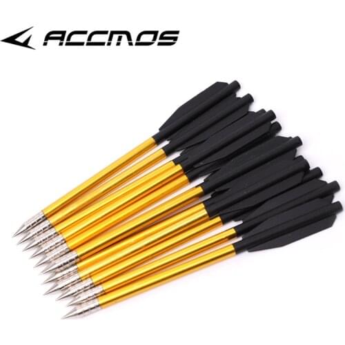 12pcs Aluminum Archery Crossbow Bolt Target Arrows Hunting for 50 lb/80 lb Crossbow Pistol Accurate Arrows Hunting Shooting