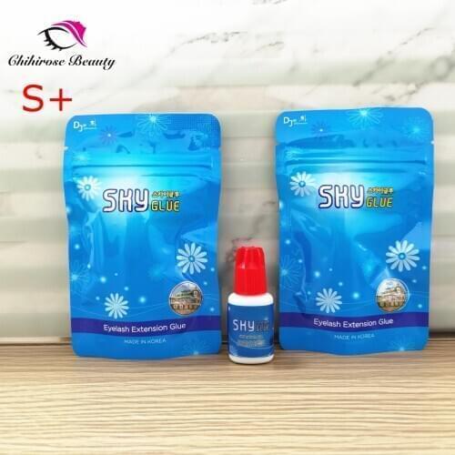 2 bottles 1-2s Dry Time Most Powerful Fastest Korea Sky Glue S+ for Eyelash Extensions MSDS Adhesive red Cap lasting 6- 7weeks