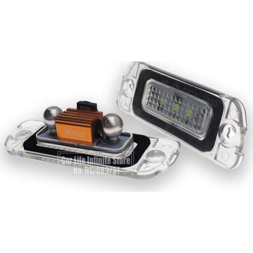 2pcs LED License Plate Light For Mercedes-Benz AMG ML GL R Class W164 W251 3-SMD DC 12V Xenon White LED License Plate Light