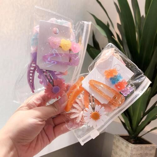 6pcs/Set Colorful Small Daisy Hair Clip Headdress Drop-Shaped Clip Hair Accessories Baby Hair Clip Girl Hair Accessories