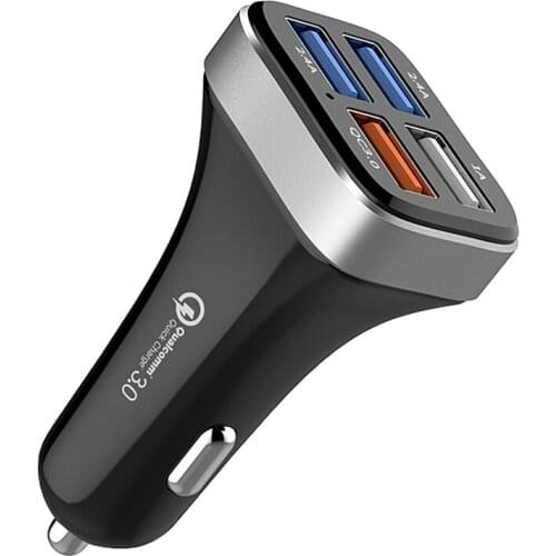 Car Charger Quick Charge 3.0 4 Ports Fast Charging QC3.0 2.4A Car Mobile Phone Chargers for Samsung S10