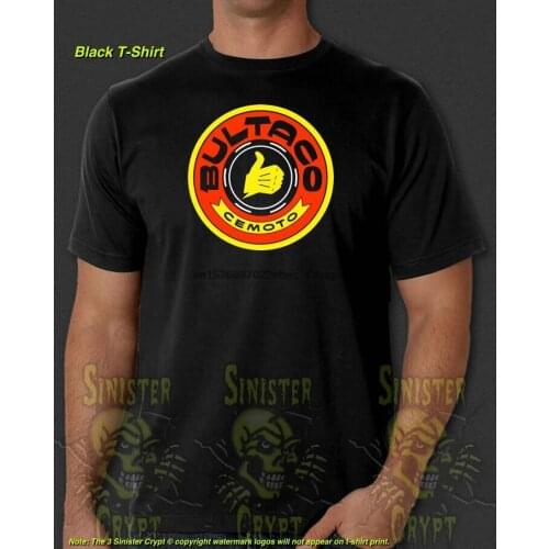 Bultaco Motorcycles Round Style Retro 1970s Motocross New T-Shirt S-6XL