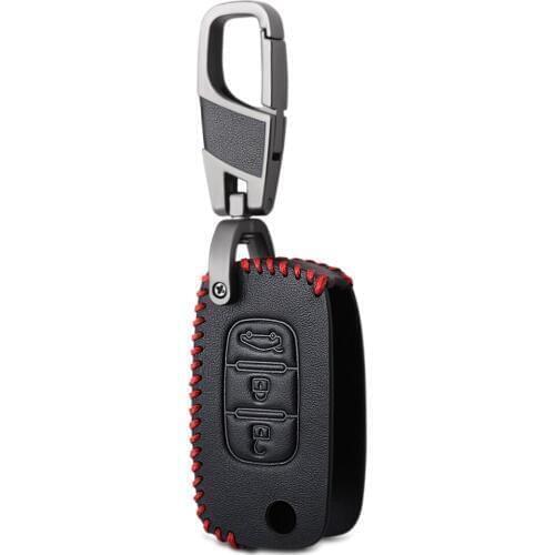 Genuine Leather Car Key Fob Cover Case Keychain for Lada Sedan Largus Kalina Granta Vesta X-Ray XRay Priora Flip Remote Key Case