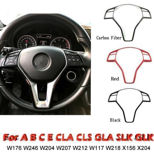 For Mercedes Benz A B C E CLA CLS GLA GLK Class W176 W246 W204 W207 W212 W117 W218 X156 X204 Car Steering Wheel Frame Trim Cover