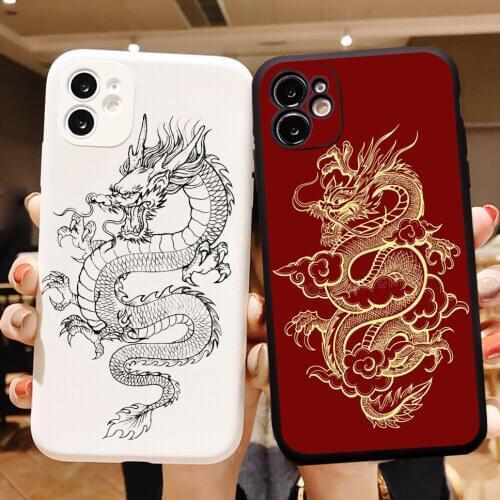 Tai Chi carp Dragon phone case For iPhone 12 pro 11 7 8 Plus X XR XS 11 pro MAX 6S Plus SE 2 Fashion Animal Silicone Back Cover