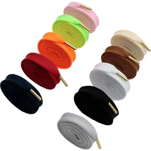 Coolstring 1.8CM Fat Laces With Golden Metal Tips High-quality Luxury Shoelaces Premium Polyester Hottest Item Promotion Gift