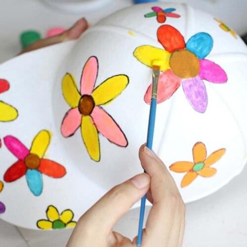 Kids Children DIY Painting Blank Baseball Hat White Paper Pulp Hats Caps Early Learning Toys Birthday Party Favor Halloween