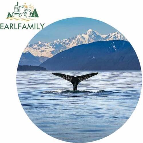 EARLFAMILY 13cm x 13cm Whale Tail Motorcycle Car Stickers Surfboard Fine Decal Vinyl Material Personality Decoration
