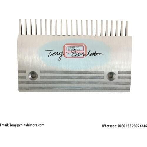 Escalator KOAC005 5130668D10 5130668H01 Comb AL L202.2mm W127.2mm Hole Space 140mm RHS 22T