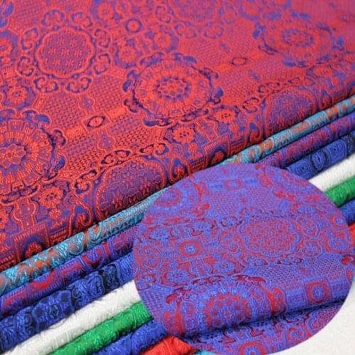 Wide 29" Chinese Mongolia Robe Tang Costume Jacquard Weave Silk Brocade Damask Satin Fabric By the Half-Yard