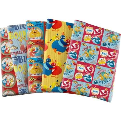 Kawayi Cartoon Design Pattern Printed Bullet Textured Liverpool Patchwork Tissue Kids home textile 50*145cm