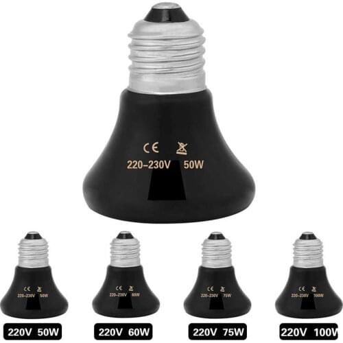 Pet Reptile Far Infrared Ceramic Heating Lamp 110V 220V Heat Emitter Light Bulb 50W 75W 100W 150W