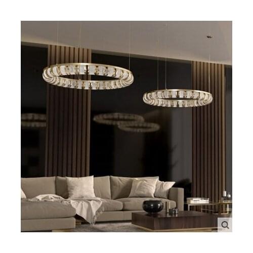 New living room chandelier ring creative crystal restaurant bedroom room light shop clothing store soft clothes