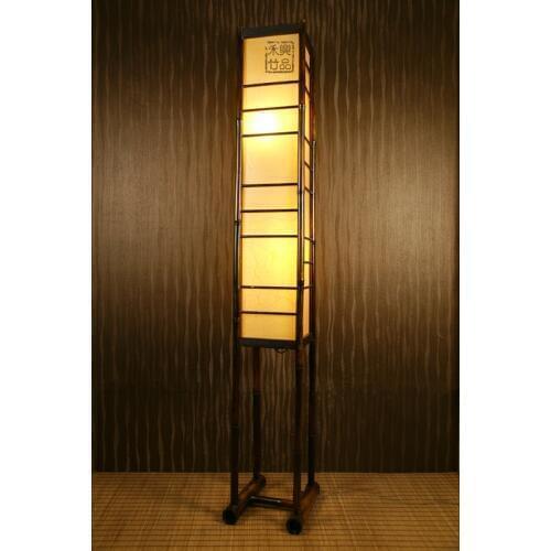 Modern Chinese style imitation sheepskin lamp bedroom retro Japanese Home bamboo floor lamp 3972