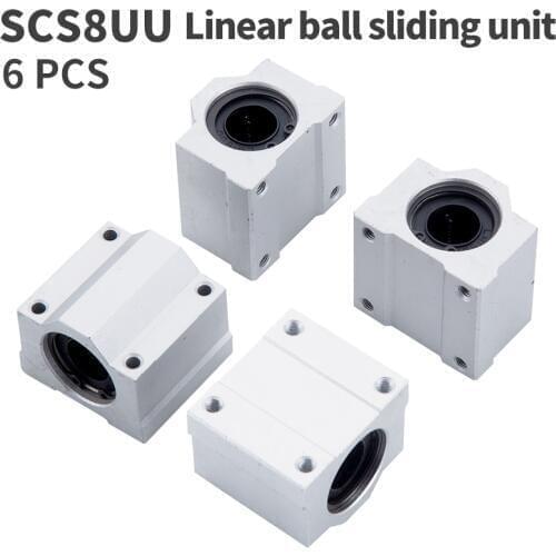 Linear track bearing 6PCS SC8UU SCS8UU 8mm line ball bearing slider unit 8mm line bearing slider DIY nc carving line slider